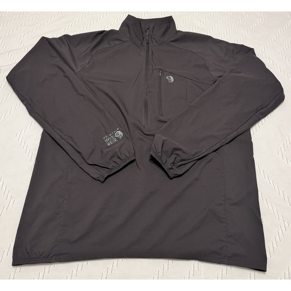 Mountain Hardwear Windbreaker Lightweight Packable Black Men's Size Large Hiking